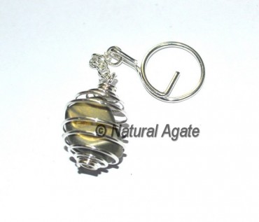 Pyrite Tumbled Cage Keychain