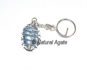 Kyanite Tumbled Cage Keychain