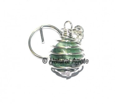 Green Tumbled Cage Keychain