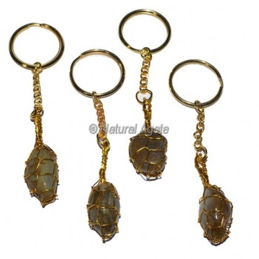 Fancy Jasper Tumbled Wrap Keychain