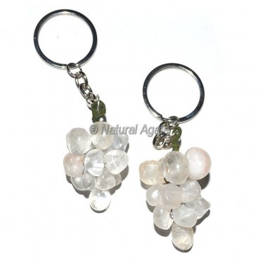 Crystal Quartz Grape Keychain