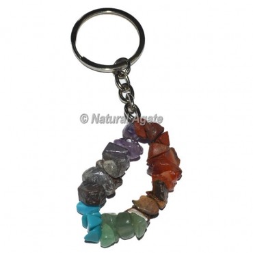 Seven Chakra Chips Keychain