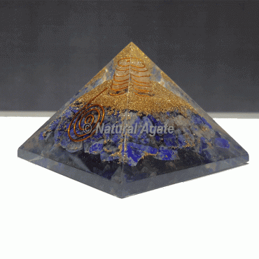 Lapis Lazuli With Brass Orgone Pyramid
