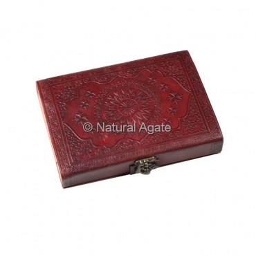 Simple Design Printed Red Leather Journals