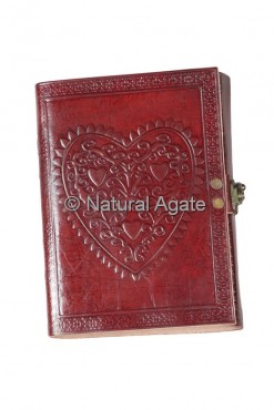 Heart Design Red Leather Journals