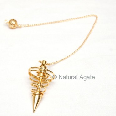 Gold Plated Spiral Pendulums