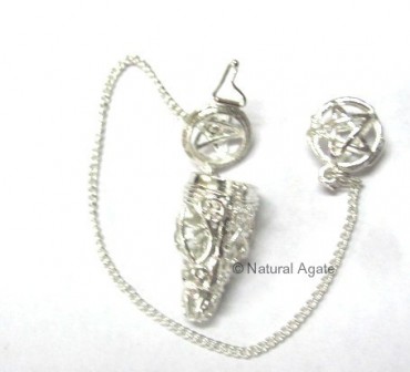 Pentagram Silver Metal Pendulums