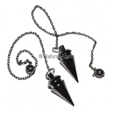 Carved Black Metal Pendulums