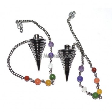 Twisted Black Copper Metal Pendulums with chakra chain