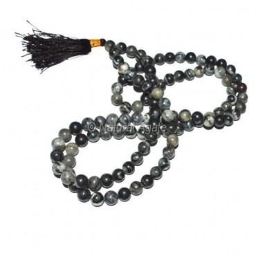 Black Spotted Jasper Mala