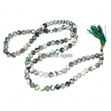 Tree Agate 108 Beads Jap Mala