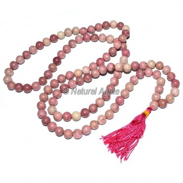 Rhodonite 108  Beads Jap Mala