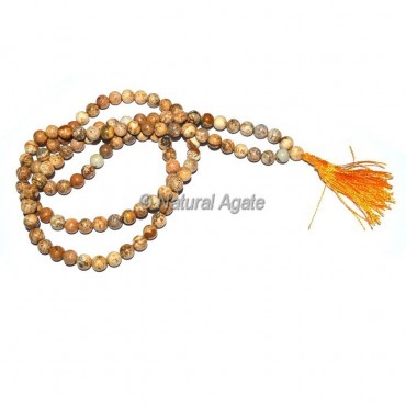 Yellow Picture Jasper Japa Mala