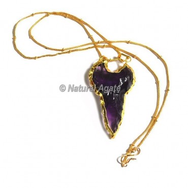 Violet Glass Keruzoret Type Arrowhead Necklace