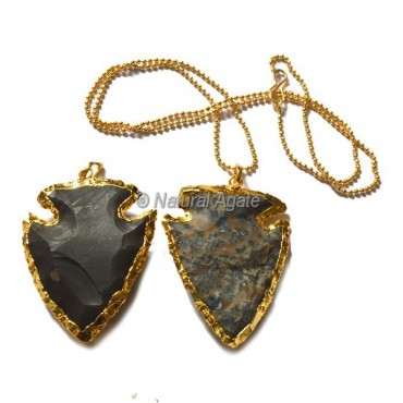 Agate Fish  Arrowhead Necklace