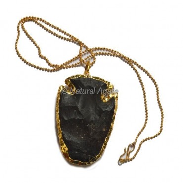 Agate Cazin Type  Arrowhead Necklace