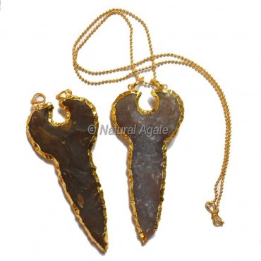 Agate Keruzoret Type  Arrowhead Necklace