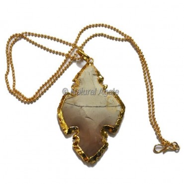 Agate Kerguevarec Type  Arrowhead Necklace