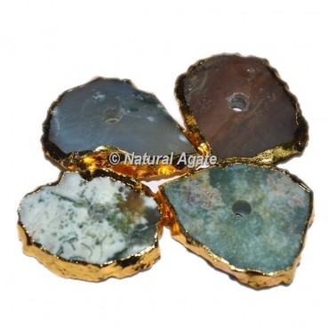 Plated Agate Mix Shape Natural Knob