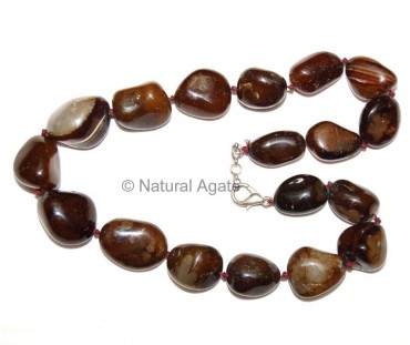 Brown Onyx Tumbled Necklace