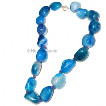 Blue Onyx Tumbled Necklace