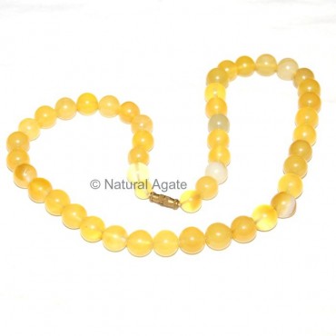 Yellow Onyx Round Necklace