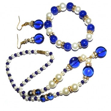 Blue Glass Fashion Neckalce