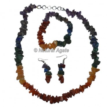 Seven Chakra Chips Stone Bracelets Necklace