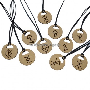 Zodiac Wooden  Symbol Pendant Set