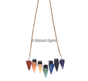 Seven chakra Cone Necklace