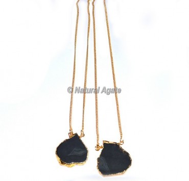 Black Onyx Slices Necklace