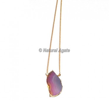 Pink Onyx Slices Necklace