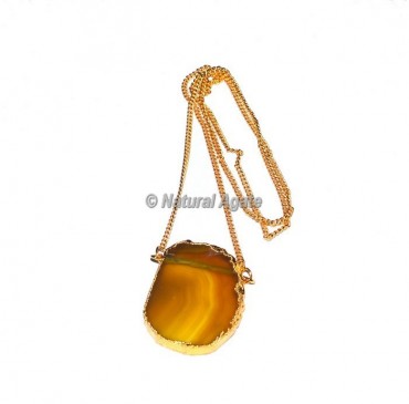 Yellow Onyx Slices Necklace