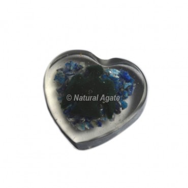 Bird Design On Lapis Lazuli Orgone Heart