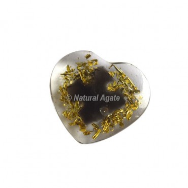 Flower Design On Crystal Quartz Orgone Heart