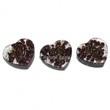 Garnet Orgone Heart Cab