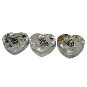 Rainbow Moonstone Orgonite Heart Cab