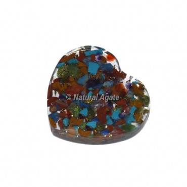 7 Chakra Stones Orgone Heart Cab