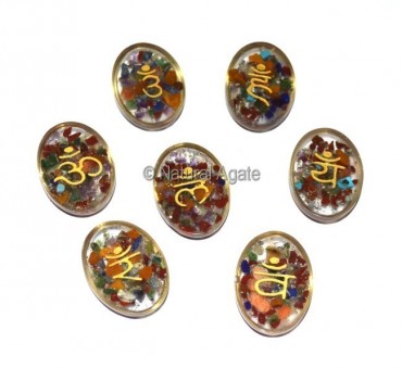 Orgone Multi chakra Sanskrit Oval Set