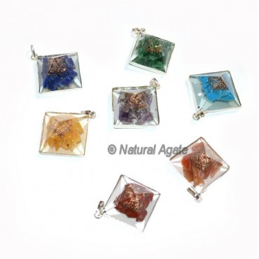 Orgone Chakra Pyramid Pendants Set