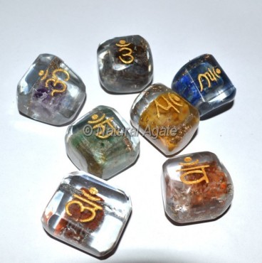 Seven Chakra Orgone With Engraved Sanskrit Set