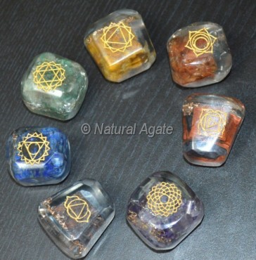 Engraved Seven Chakra Tumbled Set