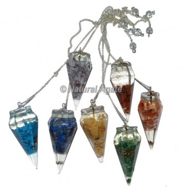 Orgone seven Chakra Pendulum Set