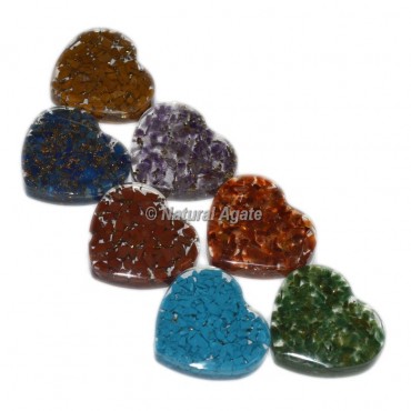 7 Chakra Orgone Heart Set