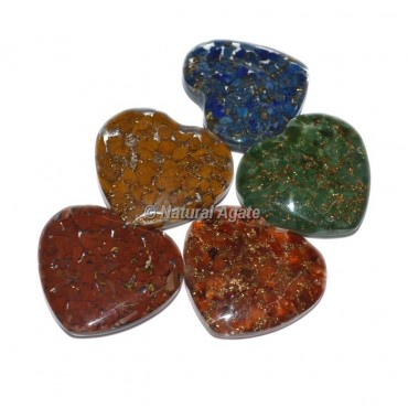 Agate 5pcs Orgone Heart Set