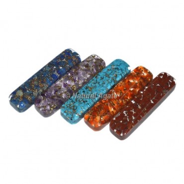 Agate Flat Stick Orgone 5pcs Set