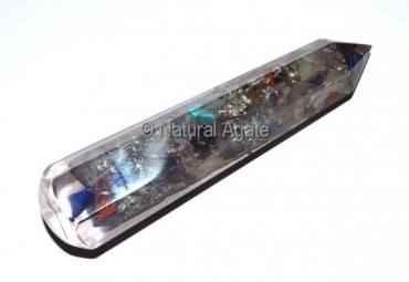 Orgone Multi Gemstone Faceted Massage Wands