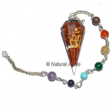 Orgone Red Jasper Chakra Pendulum with Om