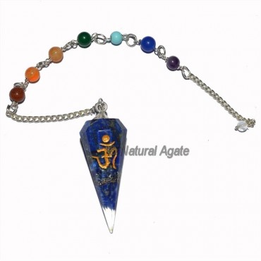 Orgone Lapis Lazuli Seven Chakra Pendulum