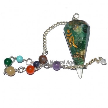 Orgone Green Aventurine Seven Chakra Pendulum